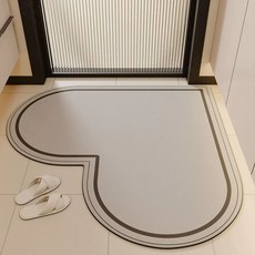 규조토 모서리 주방 주방매트 모서리매트 작 소프트, 1개, J. 간단 하트