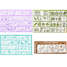 제니미엘 DIY 스텐실 도안 꽃 해바라기 식물 날씨 우주 교통, 1개