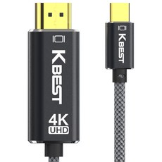 케이베스트 스마트폰 미러링 C타입 HDMI TV 연결 케이블, 1개, 블랙, 1m