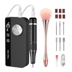 LOMESO 네일폴리셔 전동 네일드릴기 손톱 관리머신 셀프 홈케어 젤네일드릴, 1개, 검은색