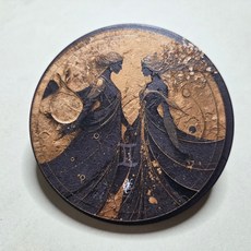 雙子座晶雕陶瓷吸水杯墊, 1個
