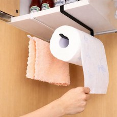 키친타올걸이 만능철제꽂이 랩걸이주방 행주걸이 겸용 벽걸이 수납 정리용품, 화이트