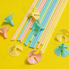 풍선스틱 풍선고정 파스텔컬러 풍선캡 42cm 1개