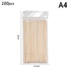 큐티클 푸셔용 오렌지 우드 스틱 100개/팩 제거 도구 5가지 크기 네일 매니큐어용 양면 포크, 01 A4