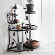 쌍문상회 지금 필요한 거실수납 3단선반 3단 앤틱선반 2단 정리선반 배란다선반 앤틱 아이비 인테리어선반 빈티지선반 코너선반 2단선반 디자인선반 다용도선반 k31872EA, 아이비 앤틱, 2단 코너선반