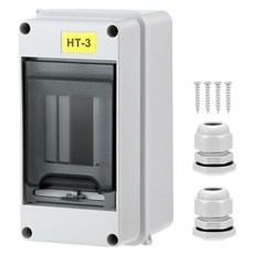 3방향 회로 차단기 박스 DIN 레일 IP65 방수 전기 분배 PC+ABS 인클로저 7.9x7.9x16cm, 단일