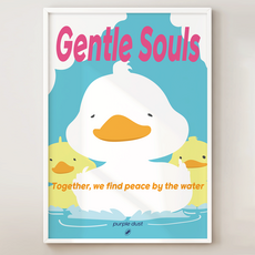 퍼플더스트 오리 그림 아이방 포스터, 1.오리가족v2_A4, 포스터만