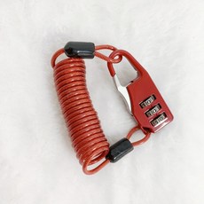 【無品牌】-密碼鋼絲繩鎖 家用電動車摩托車頭盔鎖彈簧繩鎖釦 戶外旅行箱包鎖, 1個, 帶鎖紅色中英文說明書:無規格