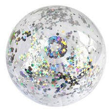 뻔한걸 여름 물놀이 유니콘 플라밍고 투명 펄 스팽글 비치볼, 실버펄, 1개