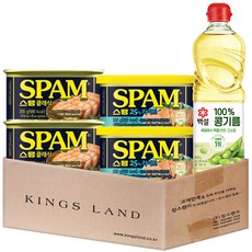 (킹스랜드) 스팸(라이트200g 2+클래식200g 2)+(증정)콩기름0.5L, 200g, 1