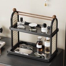 Tinduo 컵 건조대 식기건조대 싱크대선반 찻잔수납장 찻잔선반, 1개, 블랙, 2단