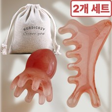 보르디 1+1 올인원 괄사 세트 문어괄사 만능괄사 두피 얼굴 승모근, 코지 핑크, 1세트