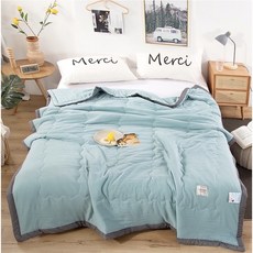 柒捌貳貳 日系水洗棉春夏涼被, 松石綠,日系涼被單人150*200公分