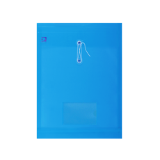 【Databank】A4直式縄扣公文袋附名片袋12入組，文件檔案收納整理好幫手, 藍色, 12個