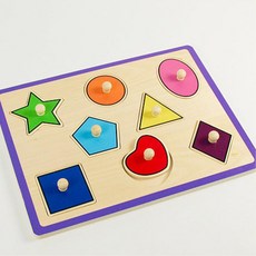 18개월 색깔 도형맞추기 손잡이 원목퍼즐 키카 소근육 아동센타
