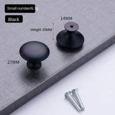 유럽 ​​버섯 도자기 흰색 검정색 단일 구멍 손잡이 현대 간단한 옷장 캐비닛 라운드 스테인레스 스틸 서랍, 02 Black-Dia.27mm