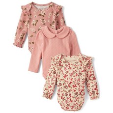 Gymboree 유니 아기 및 신생아 긴소매 바디 수트 핑크 플로럴/핑크/크림 플로럴 미숙아