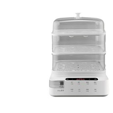 家用三層智慧多功能電蒸鍋，24H預約定時, 800W 外接加水42L三層大容量PP款 220V國內插頭