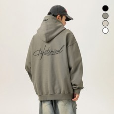 HANYO 남녀공용 미국식 빅사이즈 자수 후드티 루즈핏 아우터