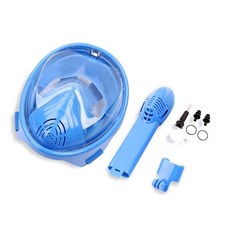 兒童全乾式浮潛面罩 (適用於8-15歲兒童), 二代-藍色XS