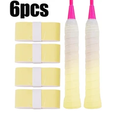 미끄럼 방지 배드민턴 핸들 그립 테이프 통기성 테니스 땀 흡수 밴드 자전거 낚싯대 야구 스쿼시 라켓용, 08 Yellow-6PCS