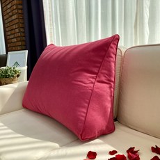 호옴 순면 대형 삼각 침대등쿠션 세모베개 집순이배게 등받이 헤드, 모던 체리 레드