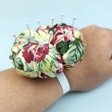 플라워 손목 핀쿠션 바늘 꽂이 바늘 쿠션 홀더 바느질 시침핀 방석 핀봉, 1개, 상세페이지 참조