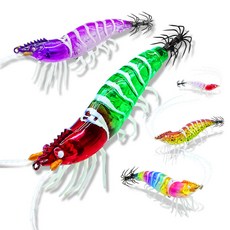 (5mm출시 대상어종 쭈꾸미) 치카라 리얼새우에기 UV야광에기 5cm 6cm 8cm 갑오징어 쭈꾸미에기, 1개, 8g, 6.레드헤드골드