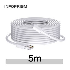 INFOPRISM / 마이크로 5핀 USB 고속 충전 케이블 3m 5m 8m 10m 12m 롱케이블 긴케이블, 1개, 화이트