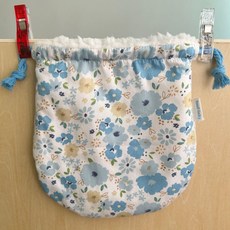 올원픽 손난로파우치 핫팩주머니 손난로 극세사 핫팩, 블루 플로럴 15cm