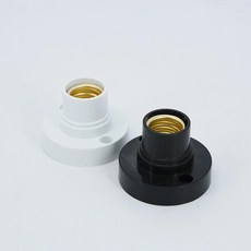 화이트 블랙 라이트 램프 홀더 전구 나사 전원 소켓 변환 표면 고정, 1개, 2. white