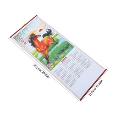 중국식 음력 캘린더 춘절 전통 벽걸이 달력 2026년 중국 설날 말의 해 인조 라탄 벽 장식 거실용, 4)Assorted 색상 2