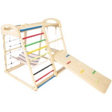 기구 실내 놀이터 원목 등반 미끄럼틀 정글짐 그네 소형, 1개, 3. 컬러 클라이밍 프레임 (링 포함)