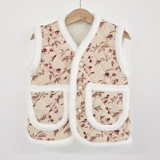 엘라운지 아동용 토끼털 골지 누빔 김장조끼