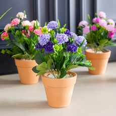 알륨 조화 화분 베이비 set 20cm (DIY) 4컬러 인테리어 꽃 테이블 장식 소품 꾸미기, 라벤더, 1개