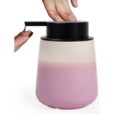 INGOFIN 세라믹 로션 디스펜서 355ML 12온스 모던 가능한 펌프가 주방용 접시 매트 비누 그린 액체 있는 디스펜서 욕실 리필, 핸드 펌프, 베이지 및 핑크 액체