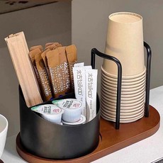 리빙쉘 탕비실 컵디스펜서 수납함 보관함, 1개, 블랙