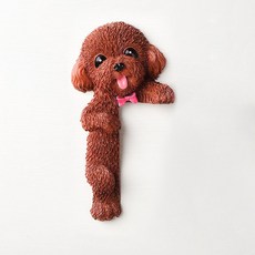 可愛狗法鬥開關裝飾墻貼保護套現代簡約樹脂動物3d立體插座貼創意kun, 棕色左立泰迪