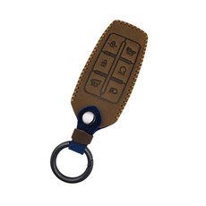 제네시스 6버튼 (호환) 가죽 스마트키케이스, 다크브라운, 1개