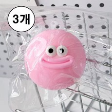 쫀득 말랑이 동그란 힐링볼, 3개, 핑크