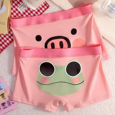 1+1 남자 캐릭터 돼지 트렁크 드로즈 팬티 남성 모달 면 무봉제 스포츠 속옷