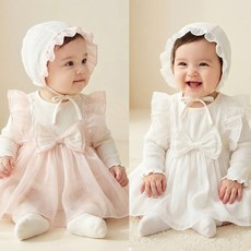 로이앤한나 에밀리 신생아 백일 돌 3개월 6개월 9개월 여아 여자아기 드레스 슈트 보넷 세트