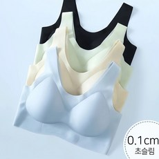 여성 여름 아이스 쿨링 브라 4P세트 초슬림 노와이어 심리스 속옷