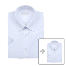 레디핏 남성용 기본 화이트 하얀색 반팔 와이셔츠 2장 세트