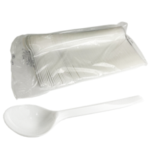 【盒作社】白色大圓匙(1箱4000入) 大湯匙/塑膠湯匙/免洗湯匙/一次性餐具/箱購優惠, 1個, 白色大圓匙(1箱4000入)
