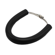 락모터스 오토바이 머플러가드 머플러슬라이더 배기보호 배기커버 스틸밴드, 블랙, 1개