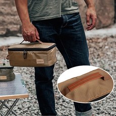 SUNDICK 다용도 캠핑용품 이중지퍼 방수수납 이소가스 멀티파우치 2세트, 브라운+카키