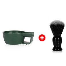 거품 그릇 면도 나무 비누그룻 쉐이빙볼, 플라워 플라스틱 거품기 그린 B, 1개