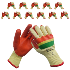 퓨리트 슈퍼터프 장갑 코팅장갑 황코팅 라텍스코팅 작업 목장갑 막장갑, 12개, 노랑 중