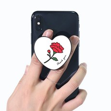 카네이션선물 휴대폰거치대 부모님생일 핸드폰 거치대 DD-09984 부모님선물 부모님생일, 블랙, 02.미니-원형, 10개